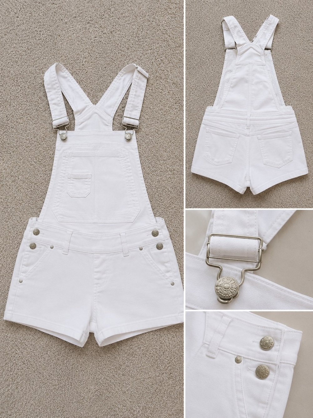 Rue21 White Denim Short Overalls